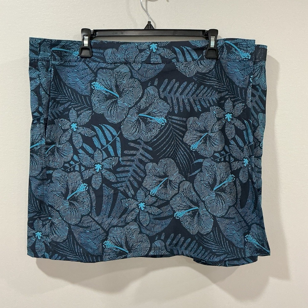 Ripskirt Hawaii Floral Adjustable Wrap Skirt XL‎ Blue Maui Moonlight NWT Beach